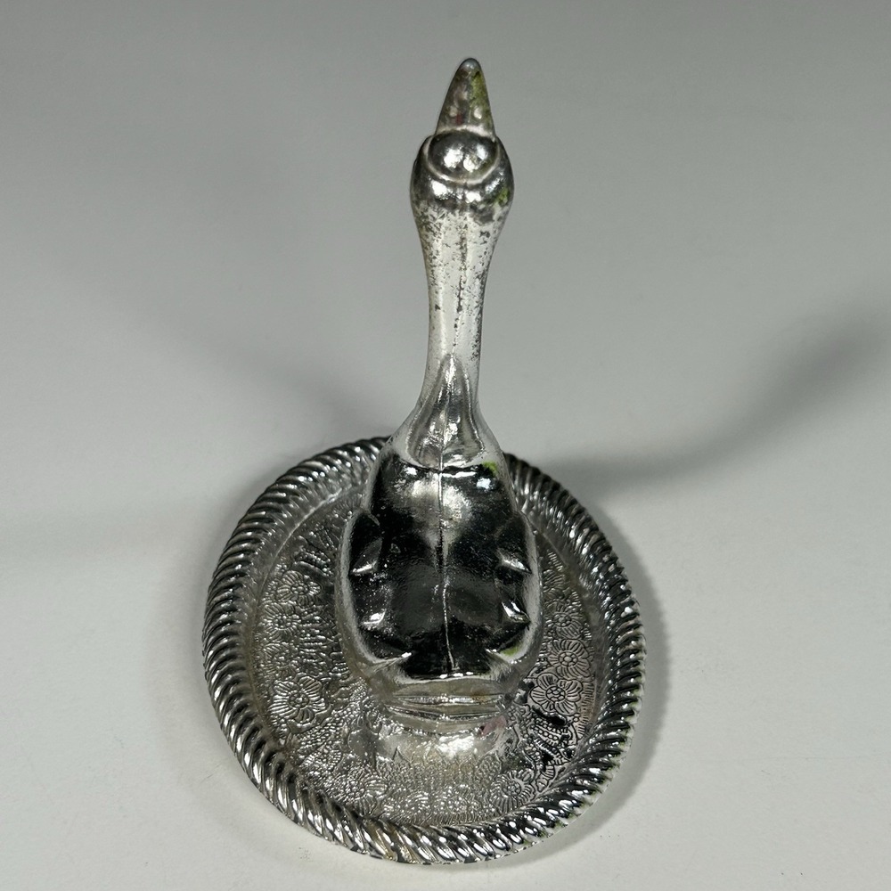 Vintage Swan Silver Plated Ring Holder Trinket Tray Hong Kong READ - Picture 4 of 10